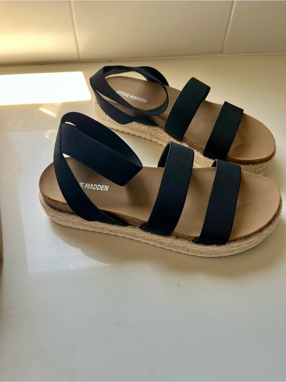Steve Madden Kids Kimmie - Black Elastic-Strap Espadrille Sandals kids 4